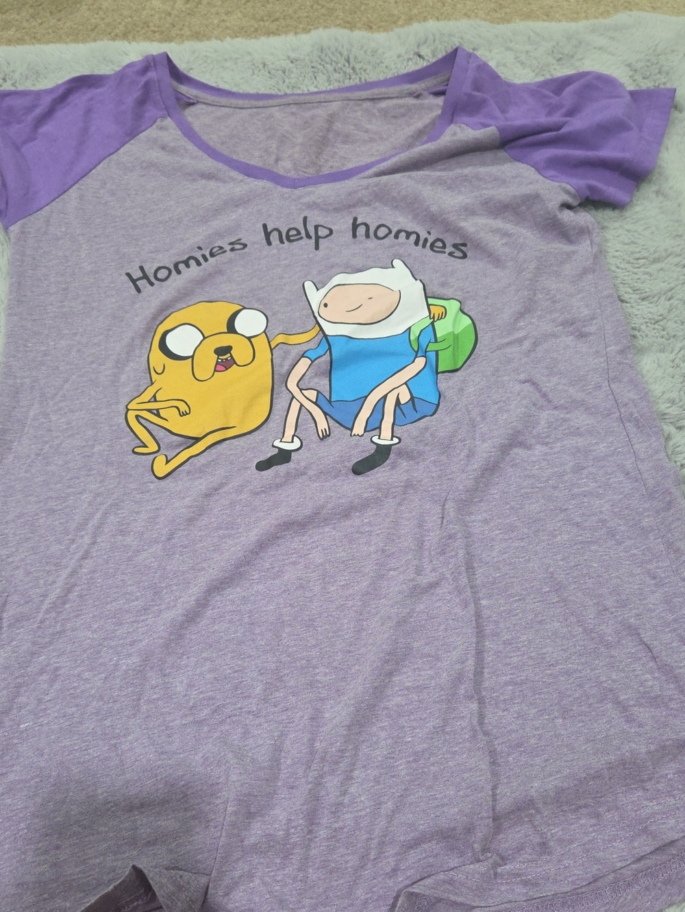 Purple Kids' Adventure Time Nightgown- "Homies Help Homies"